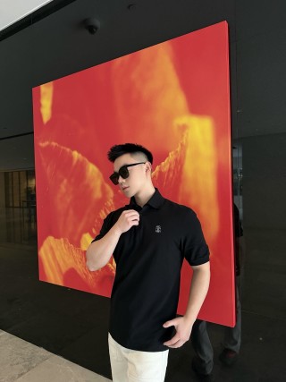 Essentials Black Short-Sleeve Polo Shirt view 7