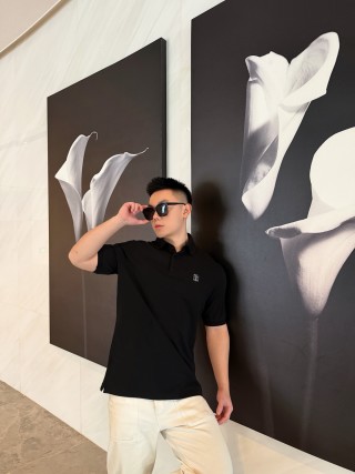 Essentials Black Short-Sleeve Polo Shirt view 8