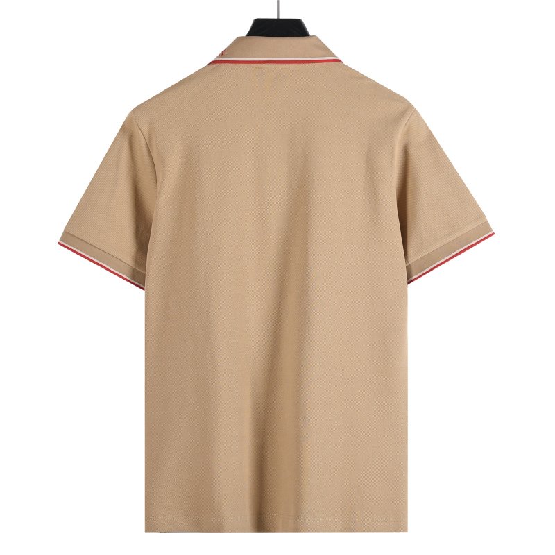 Burberry Beige Polo Shirt with Red Trim view