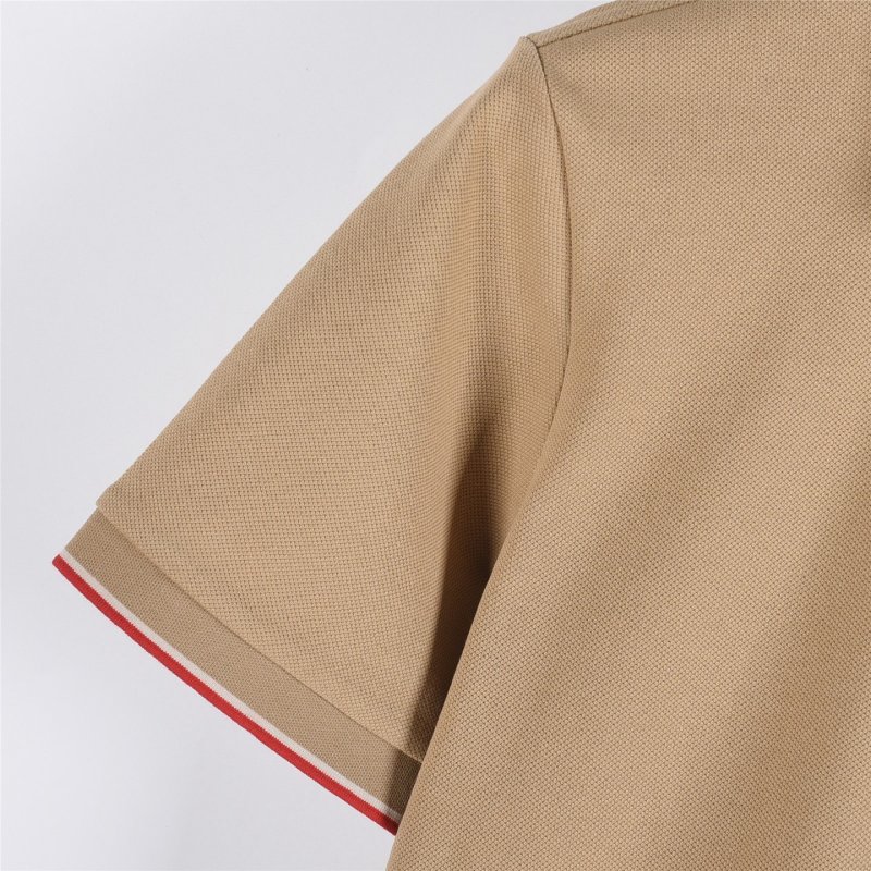 Burberry Beige Polo Shirt with Red Trim view