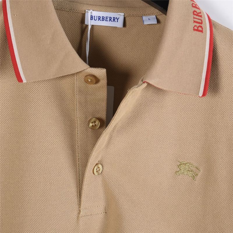 Burberry Beige Polo Shirt with Red Trim view