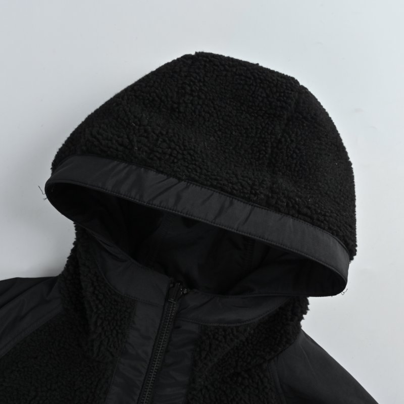 Sherpa Fleece Puffer Jacket - Charcoal Grey view