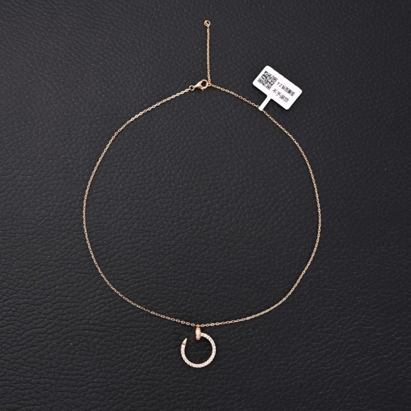 Cartier Juste un Clou Diamond Lock Collarbone Necklace Gold