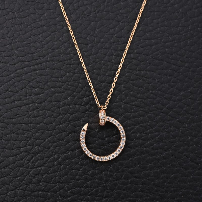 Cartier Juste un Clou Diamond Lock Collarbone Necklace Gold view