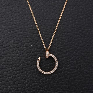 Cartier Juste un Clou Diamond Lock Collarbone Necklace Gold view 3