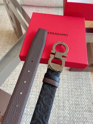 Ferragamo Black Leather Business Belt with Gancini Buckle view 6