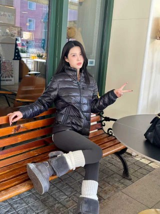 Black Quilted Puffer Down Jacket view 2