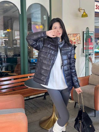 Black Quilted Puffer Down Jacket view 6