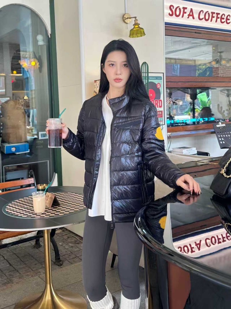 Black Quilted Puffer Down Jacket view