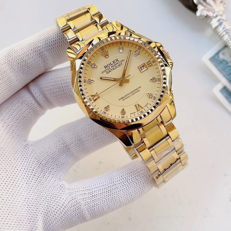 Rolex Datejust Gold Tone Diamond Bezel Watch