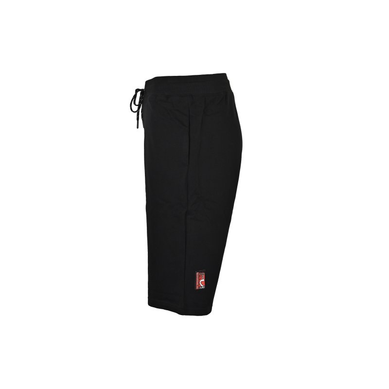Black Drawstring Shorts with Red Graphic Print view