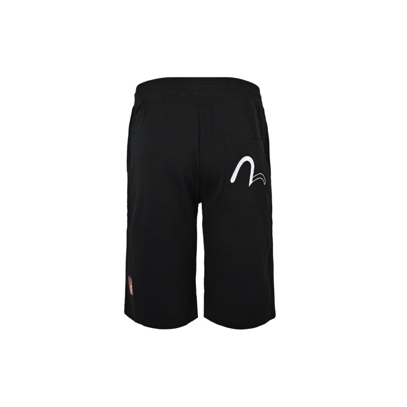 Black Drawstring Shorts with Red Graphic Print view
