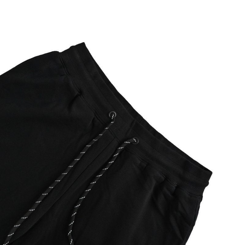 Black Drawstring Shorts with Red Graphic Print view