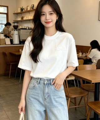 White Oversized Short Sleeve T-Shirt view 4