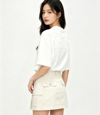 White Oversized Short Sleeve T-Shirt view 5