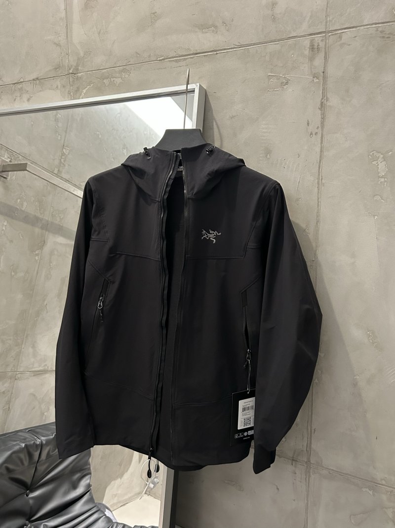 Arc'teryx Black Hooded Softshell Jacket view