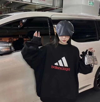 Balenciaga x Adidas Black Logo Hoodie