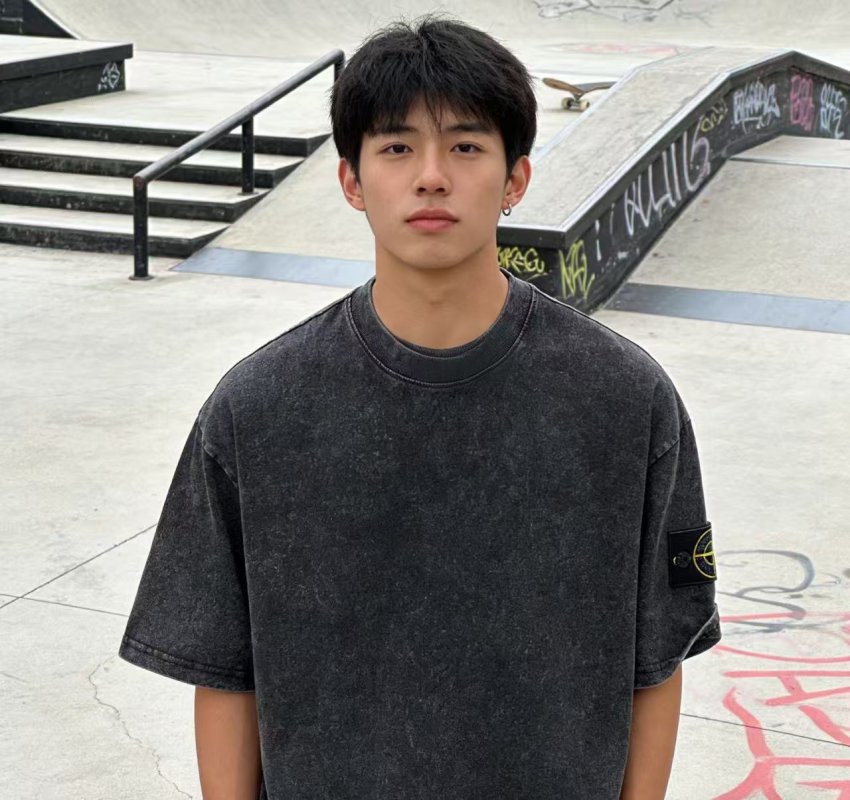 Vintage Washed Black Crewneck T-Shirt