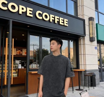 Vintage Washed Black Crewneck T-Shirt view 3