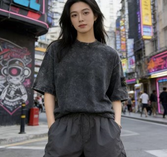 Vintage Washed Black Crewneck T-Shirt view 5