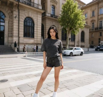 Vintage Washed Black Crewneck T-Shirt view 7