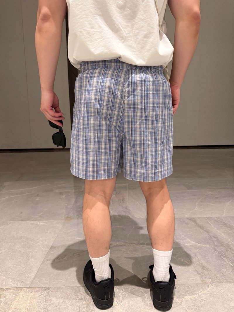 Blue & White Plaid Casual Shorts view