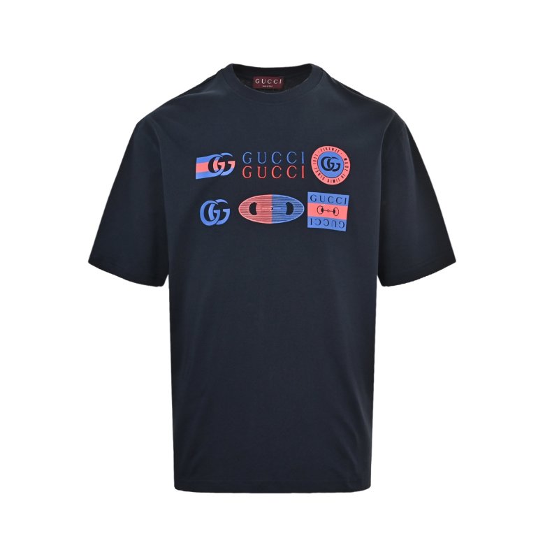 Gucci Logo Print Black Short Sleeve T-Shirt view