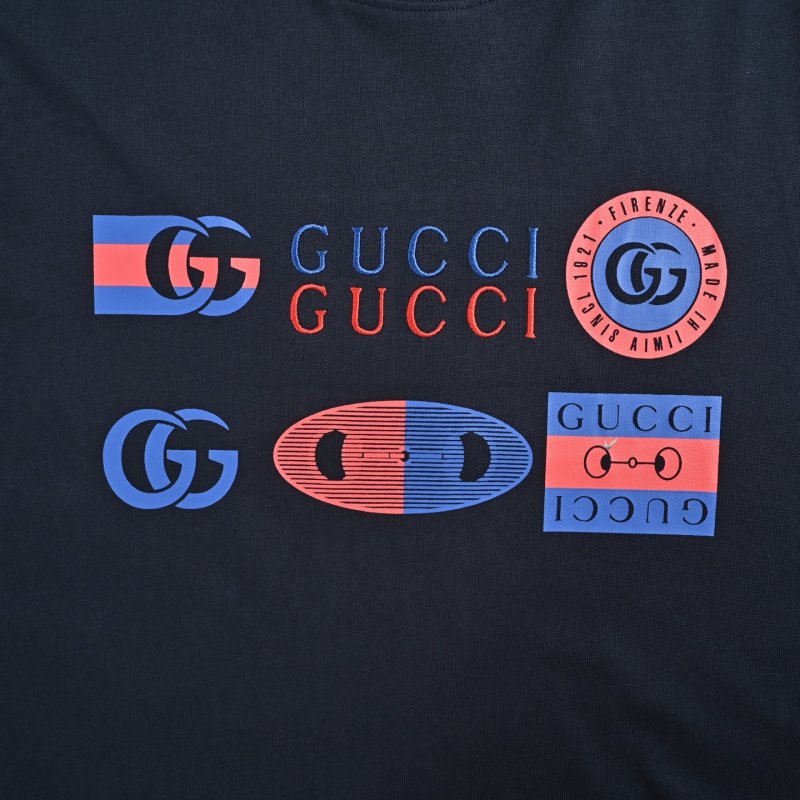 Gucci Logo Print Black Short Sleeve T-Shirt view