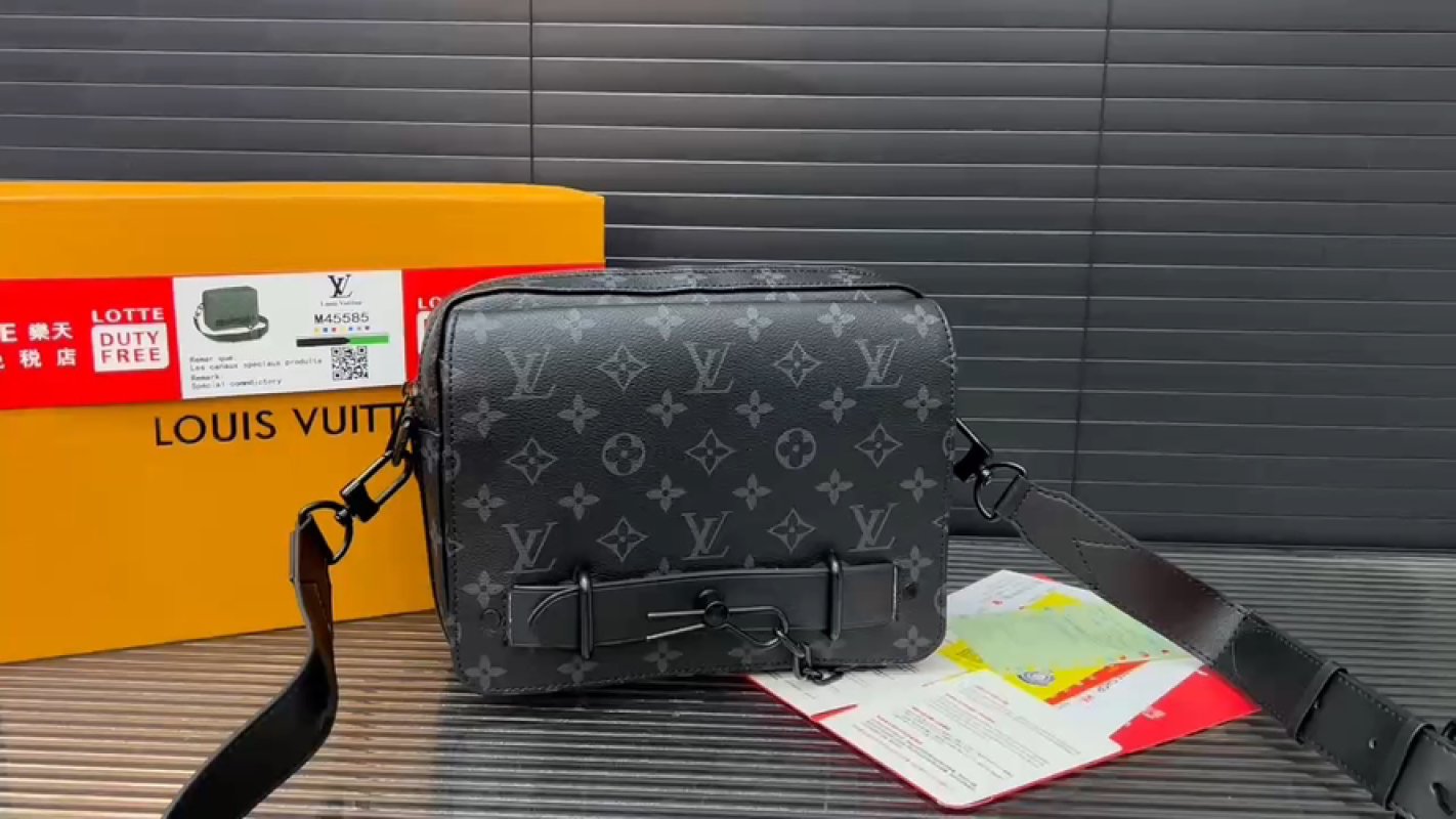 Louis Vuitton Monogram Eclipse Messenger Bag Black