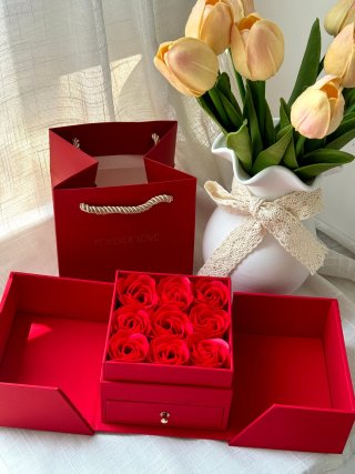 Forever Love Luxury Gift Set - Red Rose Lipstick & Perfume Box view 2