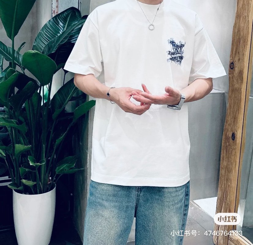 White Graphic Print Short Sleeve T-Shirt with Blue Sketch Design view
