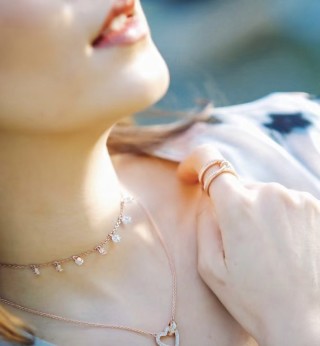 Swarovski Lovely Heart Pendant Necklace Rose Gold view 3