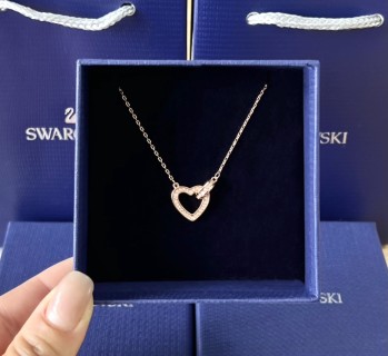 Swarovski Lovely Heart Pendant Necklace Rose Gold view 6