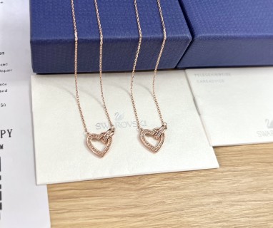 Swarovski Lovely Heart Pendant Necklace Rose Gold view 7