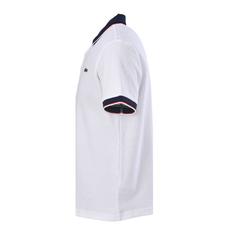 Lacoste Classic Polo Shirt White with Navy Trim view
