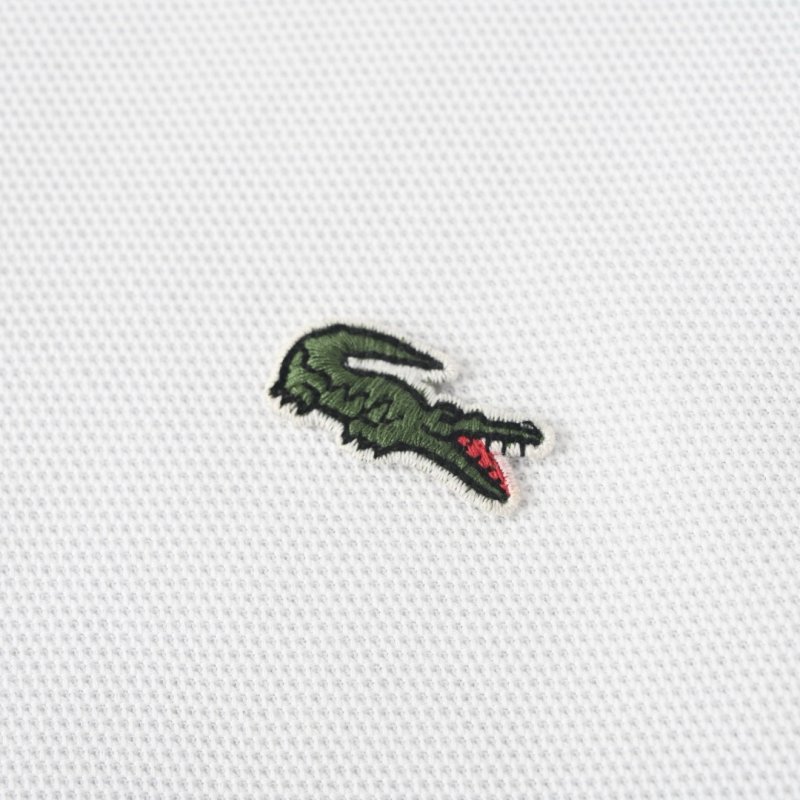 Lacoste Classic Polo Shirt White with Navy Trim view