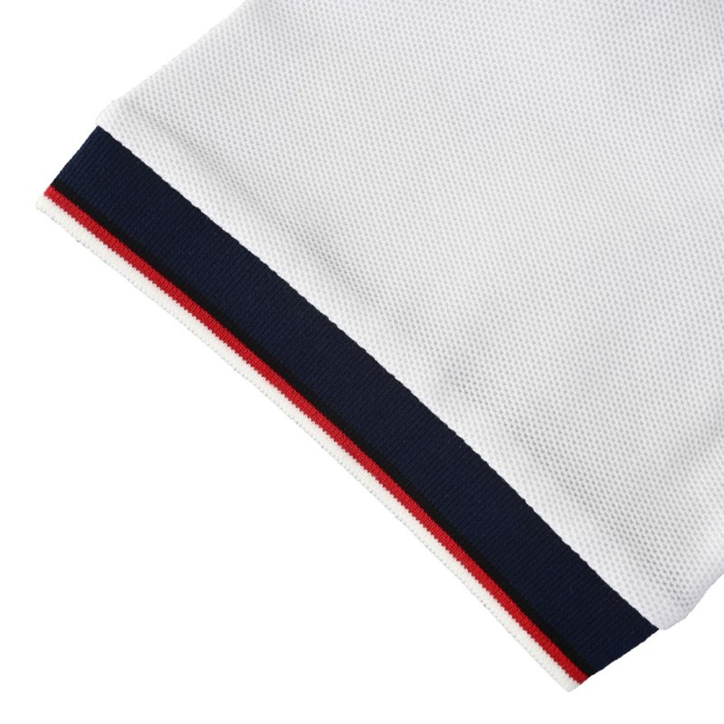 Lacoste Classic Polo Shirt White with Navy Trim view