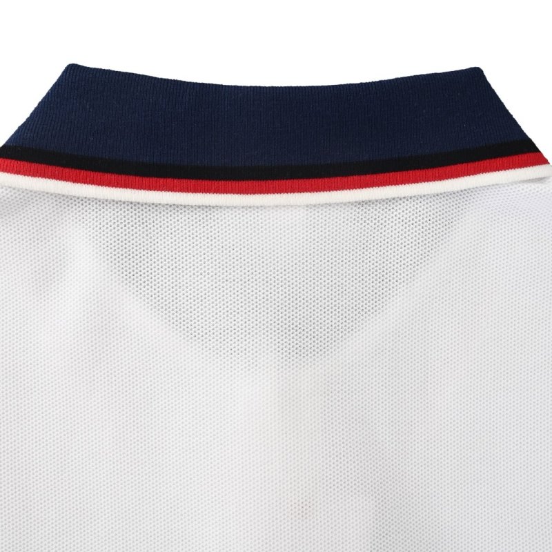 Lacoste Classic Polo Shirt White with Navy Trim view