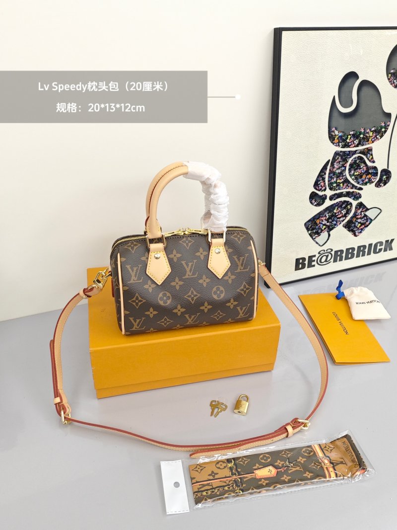 Louis Vuitton Speedy Monogram Canvas Handbag Brown