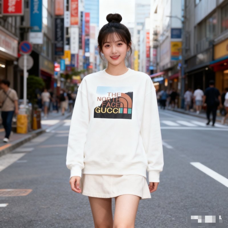 Cream Graphic Logo Sweatshirt - Oversized Fit