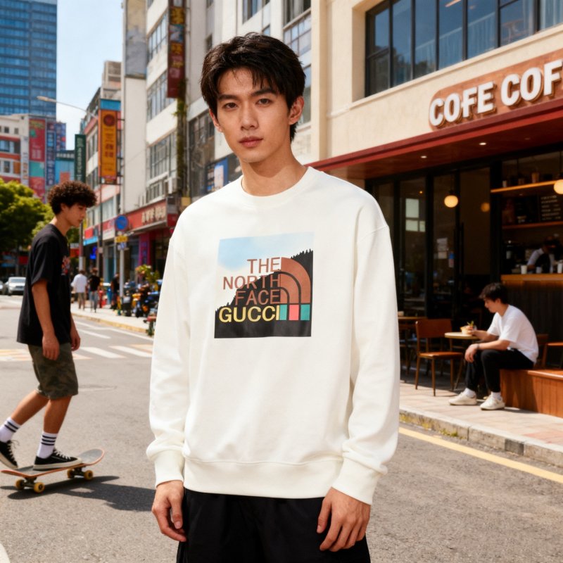 The North Face Forest Print Crew Neck Sweatshirt Cream view