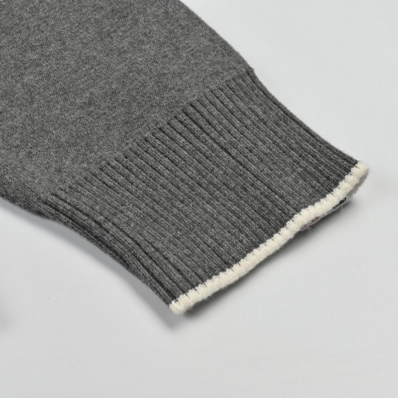 Charcoal Graphic Anchor Crew Neck Sweater with Pleated Hem view