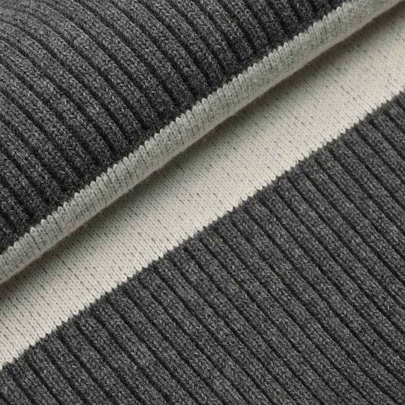 Charcoal Graphic Anchor Crew Neck Sweater with Pleated Hem view