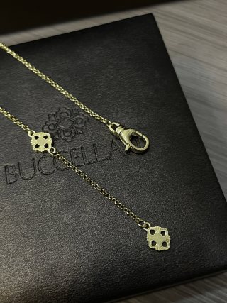 Buccellati Opera Tulle Four-Leaf Clover Gold Necklace - Red Agate view 4
