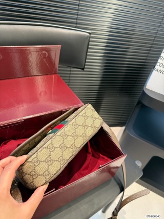 Gucci GG Marmont Camera Bag Beige Red Web Stripe view 7