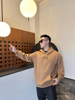 Camel Heavyweight Hoodie with Embroidered Logo view 3