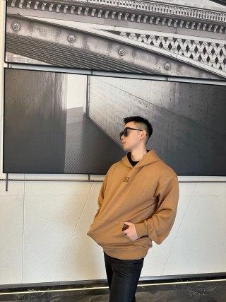 Camel Heavyweight Hoodie with Embroidered Logo view 6