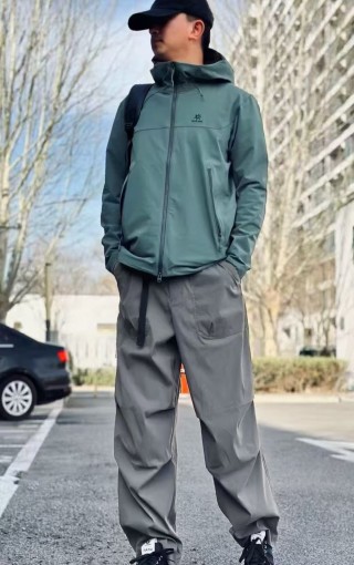 Stone Island Soft Shell Hooded Jacket Sage Green