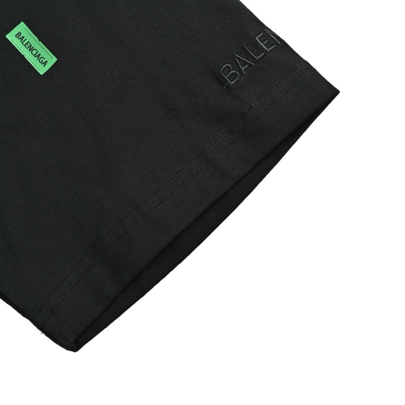 Essentials Black T-Shirt with Neon Green Logo Labels view