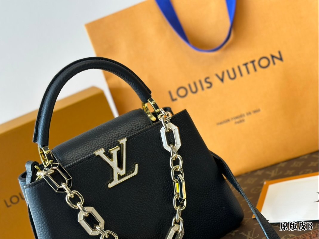 Louis Vuitton Capucines Mini Black Leather Handbag view